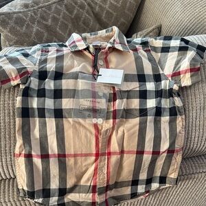Burberry Kids Plaid Shirt - Beige, Black, and Red